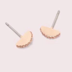 NWT Kate Spade slender scallops Rose Gold and diamond atud Crystal Earrings